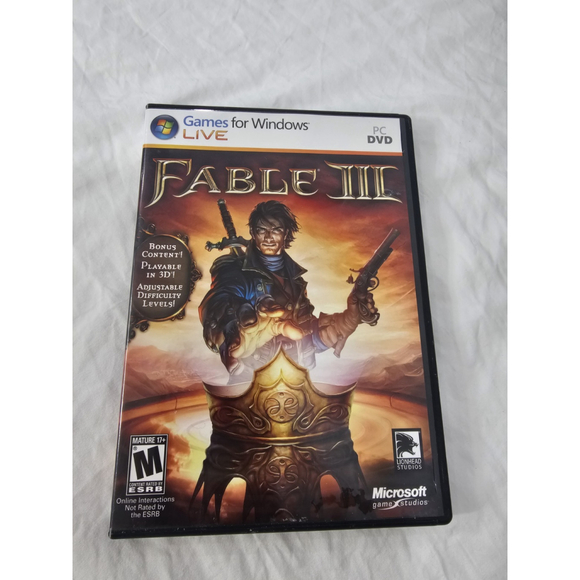 Microsoft Game Studios Other - Fable III Microsoft Game Studios PC DVD For Windows With Product Key